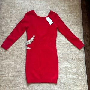NWT Ba&sh Oía rouge sweater dress